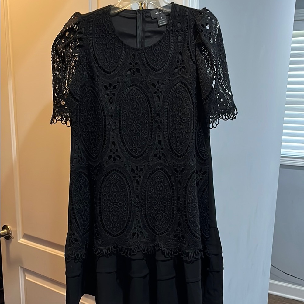 Gracia Black Embellished Midi Dress
